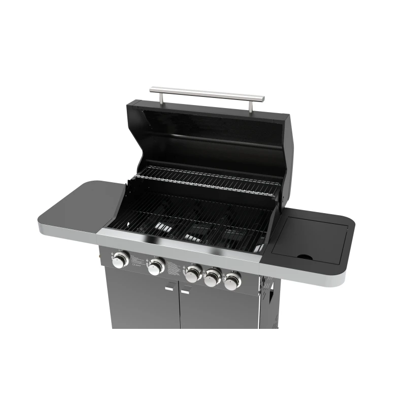 Outdoor Gas Barbeque Grill 4 Burner+1 Side Burner Gas Grill With Flame ...
