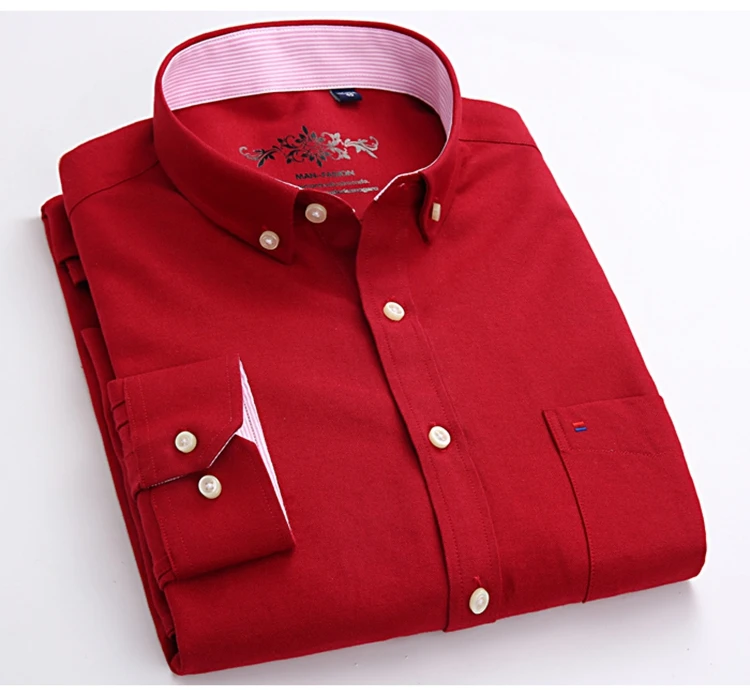 Camicie rosse casual a maniche lunghe Camicia in cotone scozzese fantasia da uomo909_voghion.com