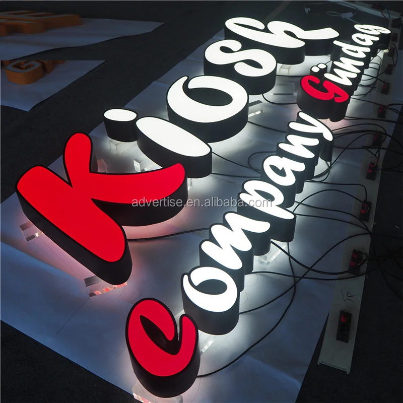 Outdoor 3d led font logo signage led luminous characters 3D Lighting Acrylic face  led  3d acrylic channel letter