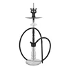2019 Popular new top quality clear glass black aluminum shisha hookah