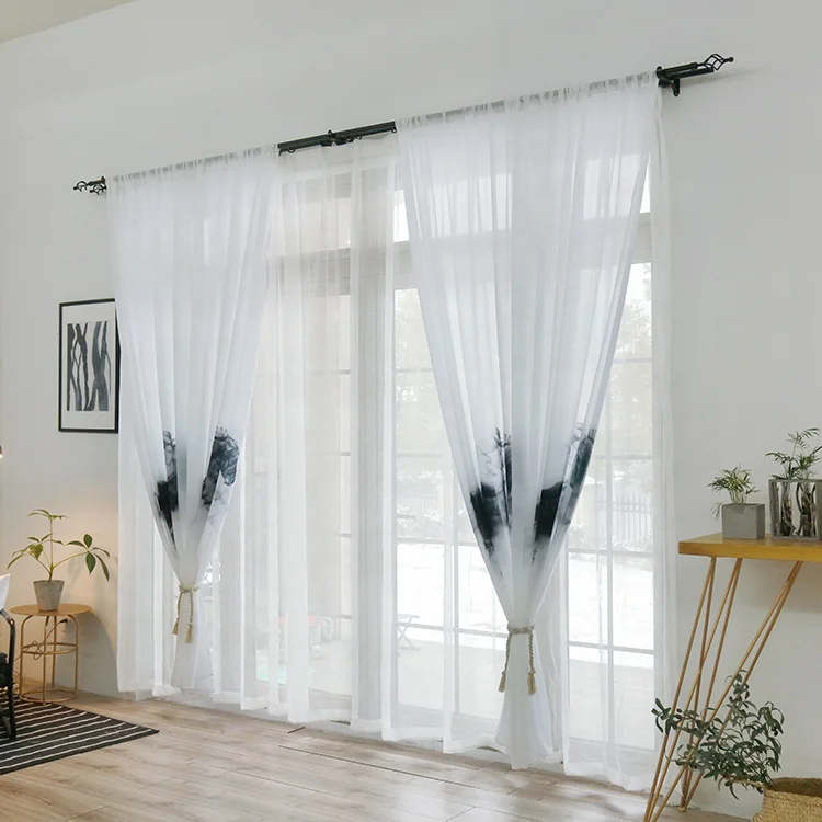 Custom Design Room Window Sheer Tulle Fabric Curtains