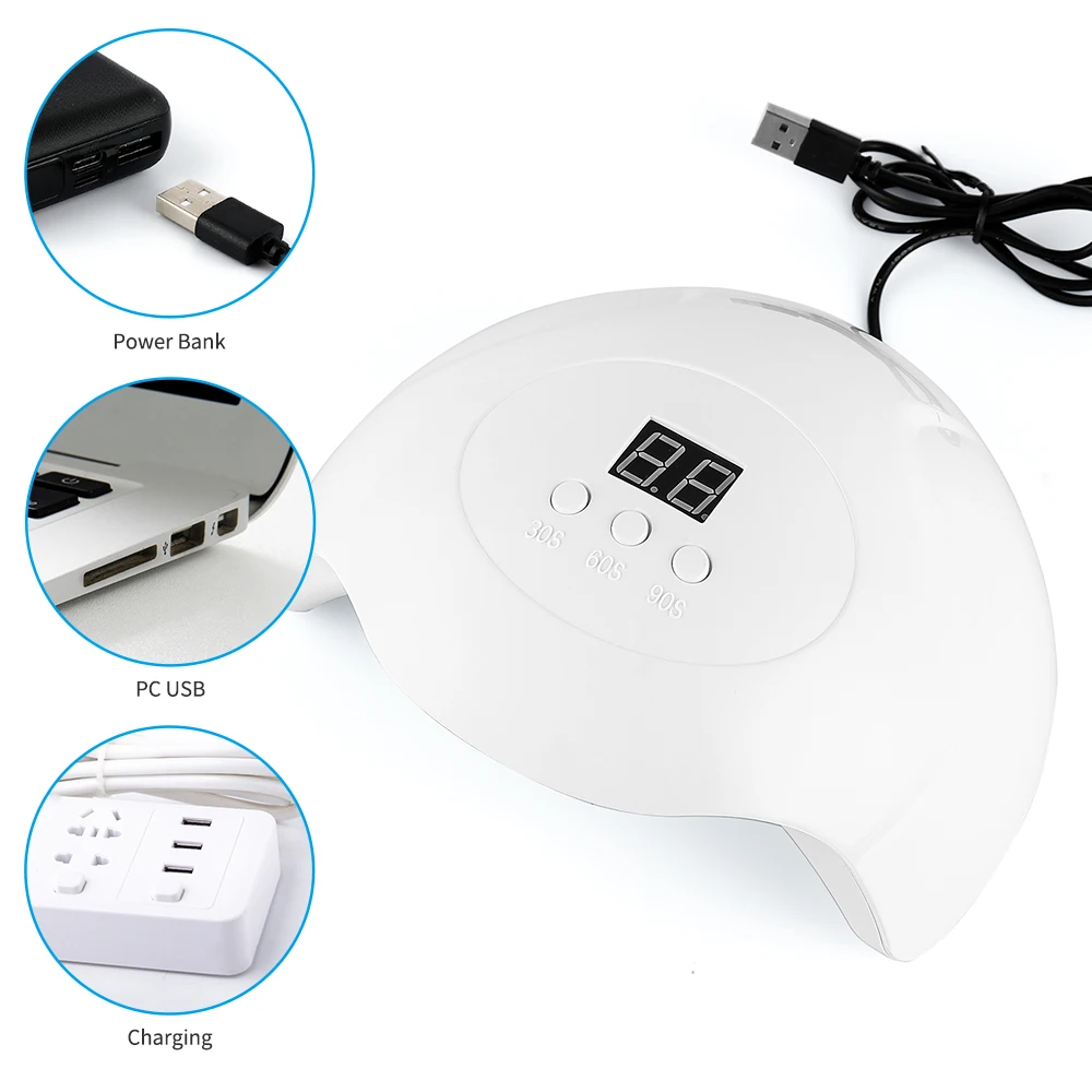36w LED  Nail Lamp Light Curing Gel Varnish Polish Manicure Drying USB UV Lamp