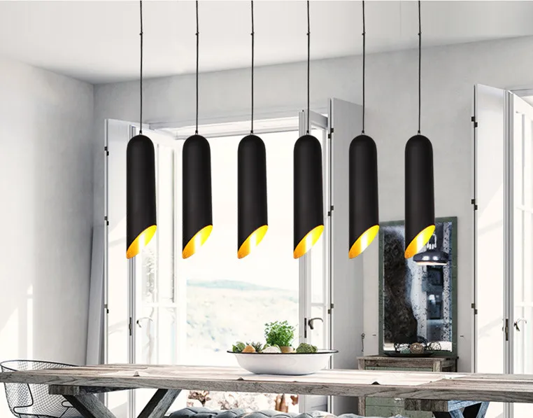 Gold black aluminum modern loft LED hanging lamp light fixture