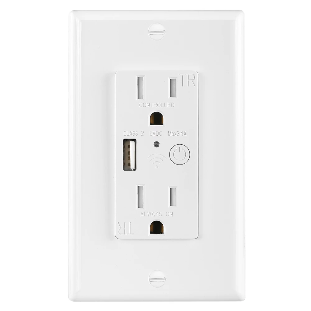 Side-by-side comparison of NEMA 5-15R (standard) and NEMA 5-20R (20A) receptacles highlighting T-slot difference