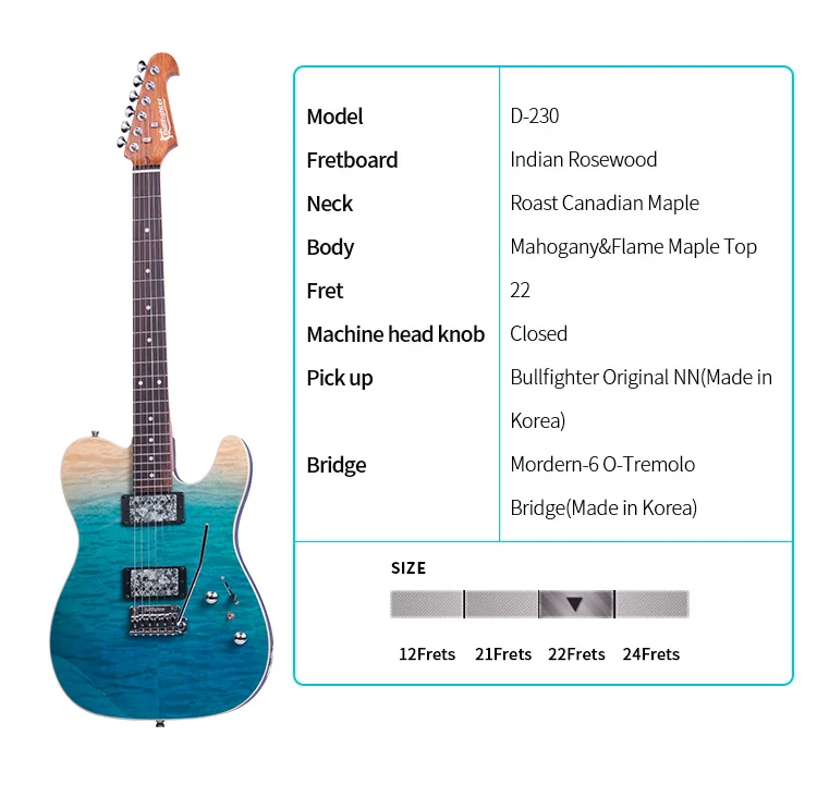 Bullfighter D230 Professional Electric Guitar Made in China Wholesale Factory Price
