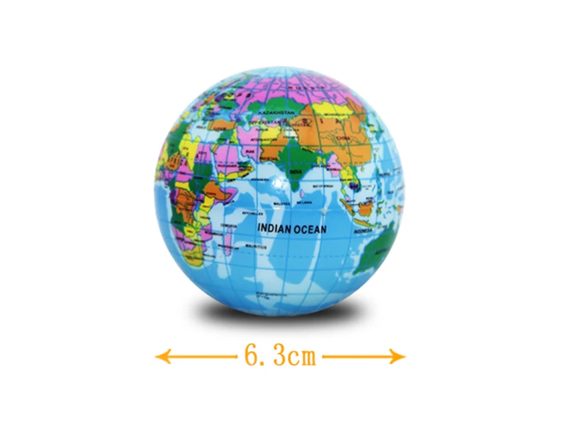 World Globe Stress Ball Squeeze Soft Relief Tension Fun Toy Novelty Gift Map AU 