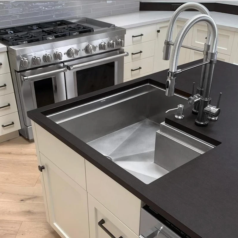 Corner Brass Kitchen Sink Triple Bowls Farmhouse Sink Custom Customized Butterfly Kitchen Single