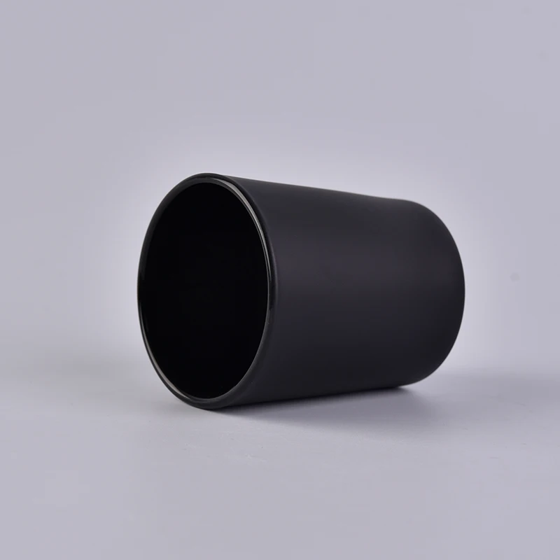 Matte black glass votive candle holder