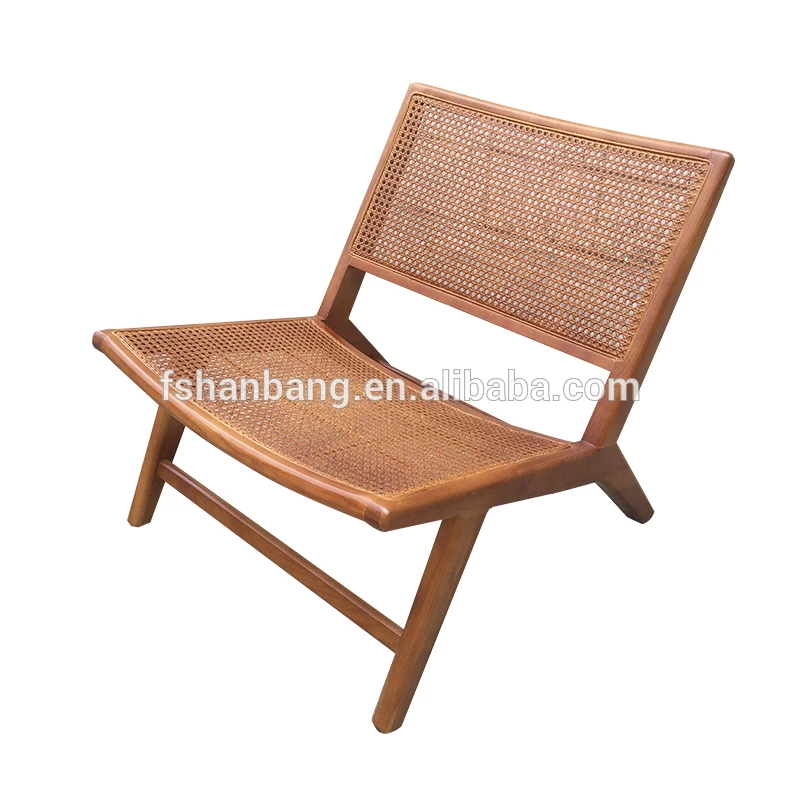 Simple Design Nordic Style Cafe Cane Rattan Wood Dining Chair