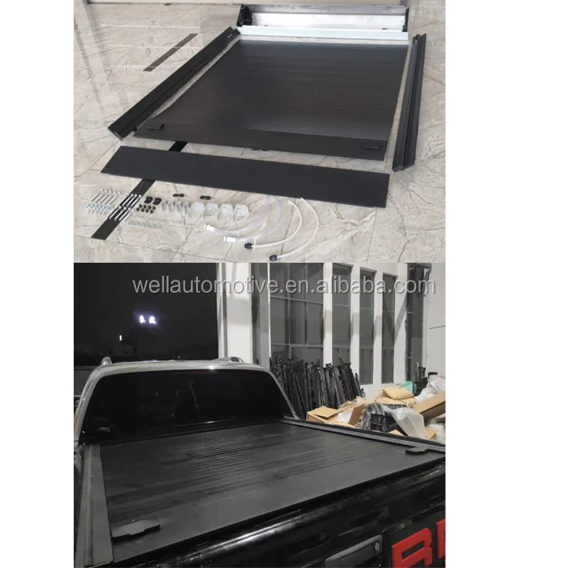 Newest Offroad Parts Full Aluminum Bed Cover Black Electric Tonneau Cover With Remote Control Lock For Hilux Revo Rocco Buy Bed Cover For Hilux Revo Electric Tonneau Cover For Hilux Rocco Aluminum Bed