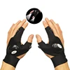 In Stock Men Waterproof Two Led Flashlights Adjustable Strap Neoprene Tactical Led Glove For Working In Darkness