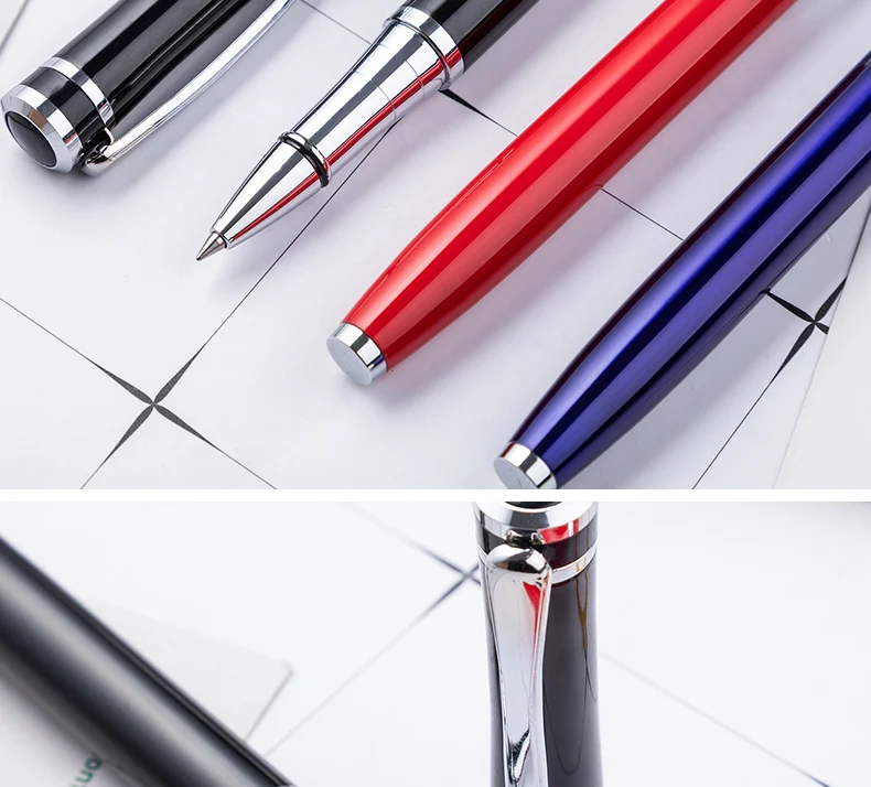 High Quality Luxury Business Office Gift Metal Roller Ballpoint Ballpen Set With Promotion Custom Logo Stationery Supplies