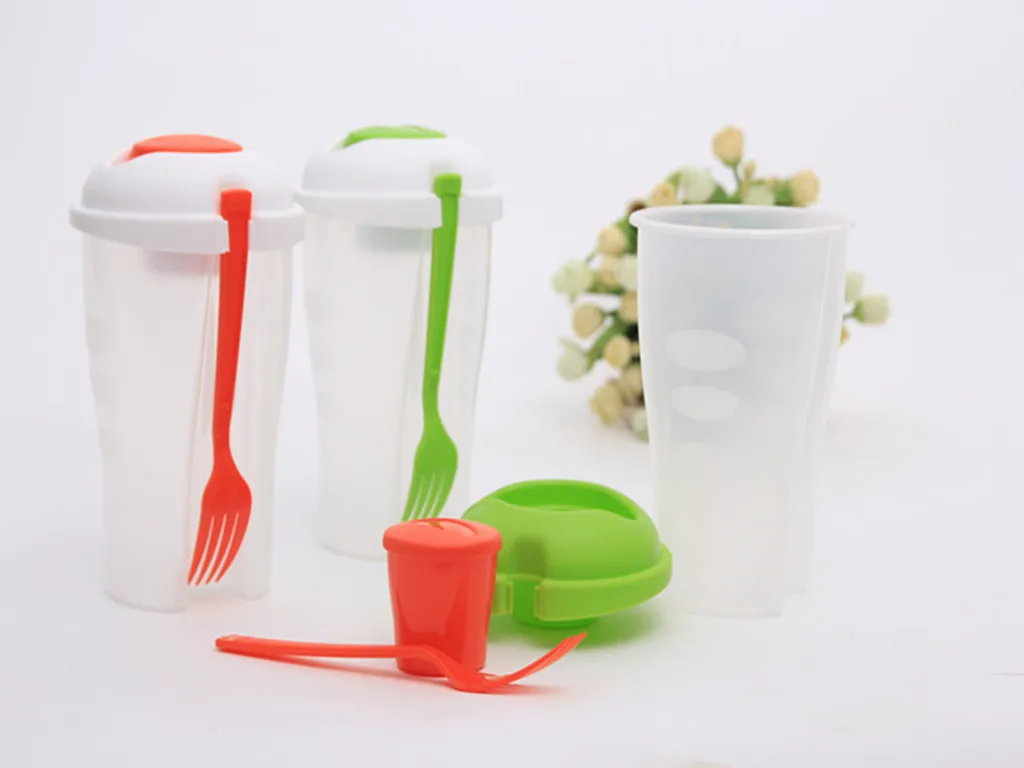 Madou Hot Selling Food Grade Plastic Salad Cup Keep Fresh Salad Shaker