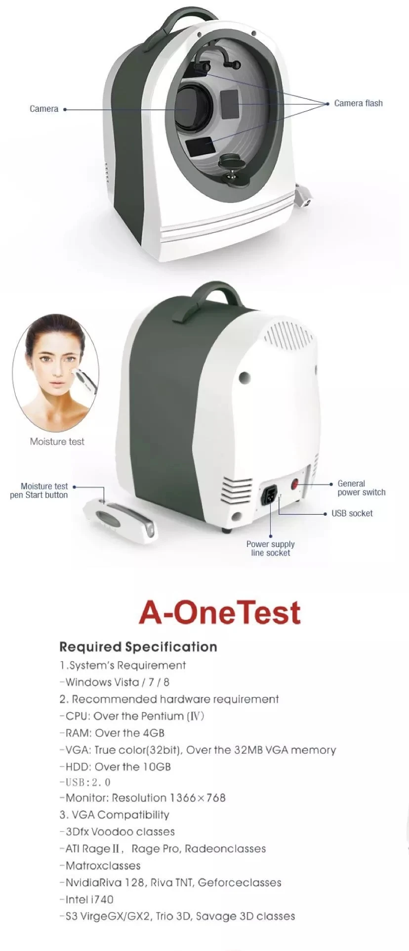 Magic mirror skin spot pigment analyzer professional beauty personal skin care products device machine equipment