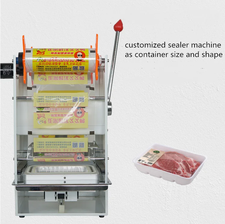 Manual Medical Food Plate Tray Lidding Packaging Sealing Sealer Machine