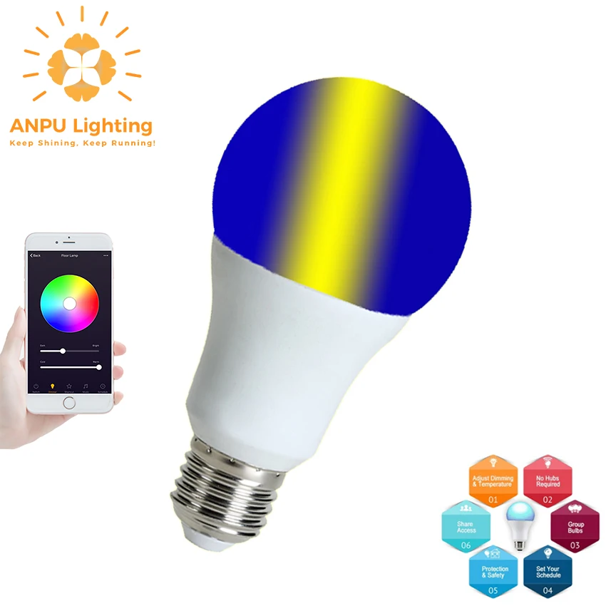 Smart Bulb Adapter Light Work With Alexa Google Home For Decoration Indoor Wifi Led Lighting COLOR Bulb