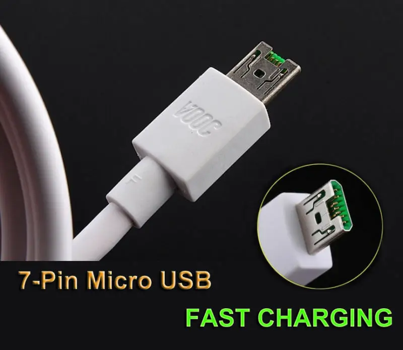 Para OPPO VOOC Android 1m 4A Carga Rápida Micro USB Cable de carga y sincronización de datos