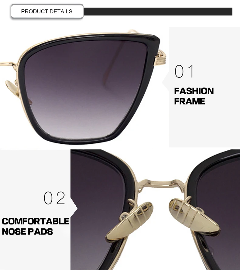 2019 Vintage Cat 3 UV400 Gradient Designer Women Men Shades Sunglasses