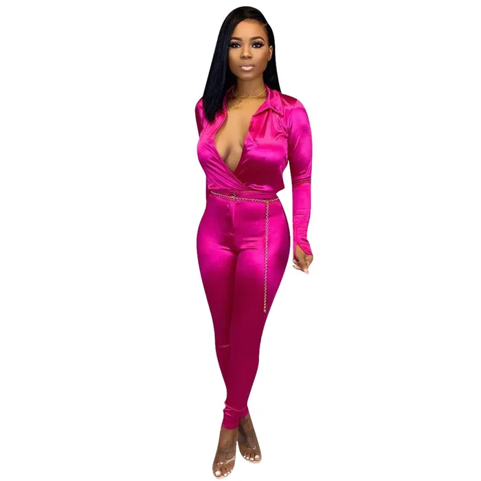 2 piece satin pants set