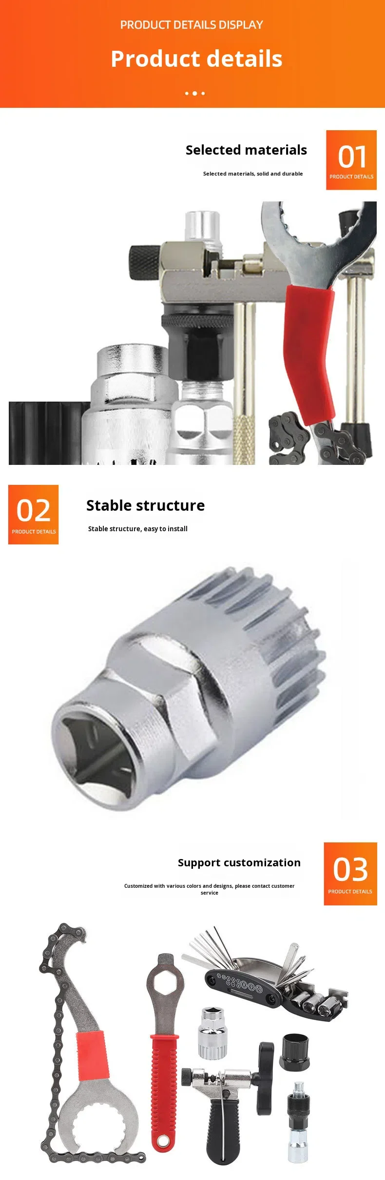 product all in one bicycle repair tool kit   crank puller bottom bracket toolmultifunctional set for home mechanics  small bike shops-5