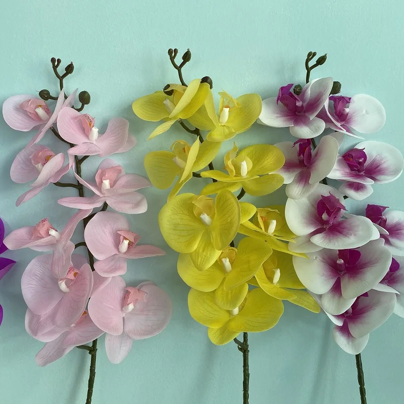 Fc4001 9 Heads Real Touch 3d Artificial Orchid Decorative Flowers