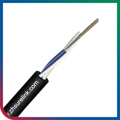 Cable de fibra óptica G652D para exteriores, cable óptico de fibra aérea con FRP 4, 6, 8, 12, 24 núcleos, ASU80