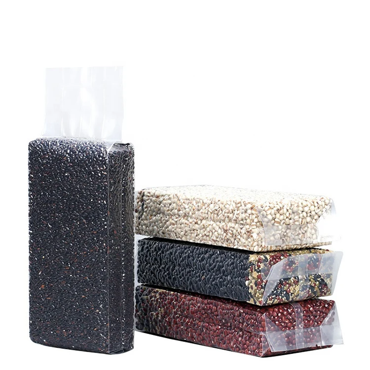 Clear Plastic Heat Sealable Rice Brick Food Packaging Vacuum Bag For