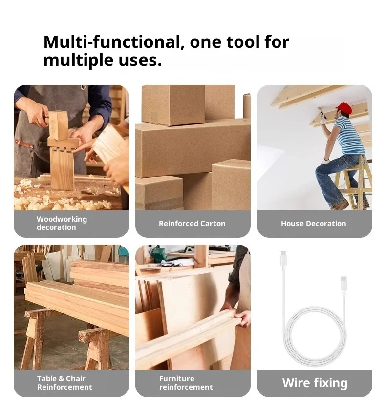 Industrial Grade Iron Manual Brad Nail Gun for Carpentry and Household Use U-shaped Four-use 2 1/2in Nail Capacity