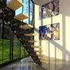 Marble tile beige marble straight access central beam straight staircases