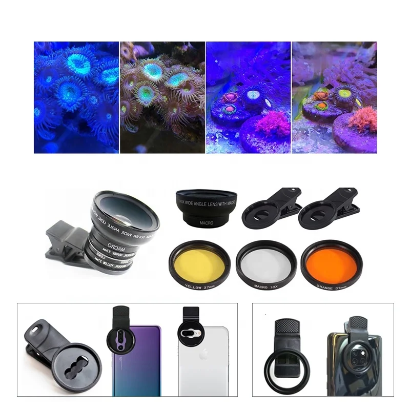 Phone Camera Color Graduated Filter Photography Kit,Blue/orange/yellow/red Color Lens,Starburst