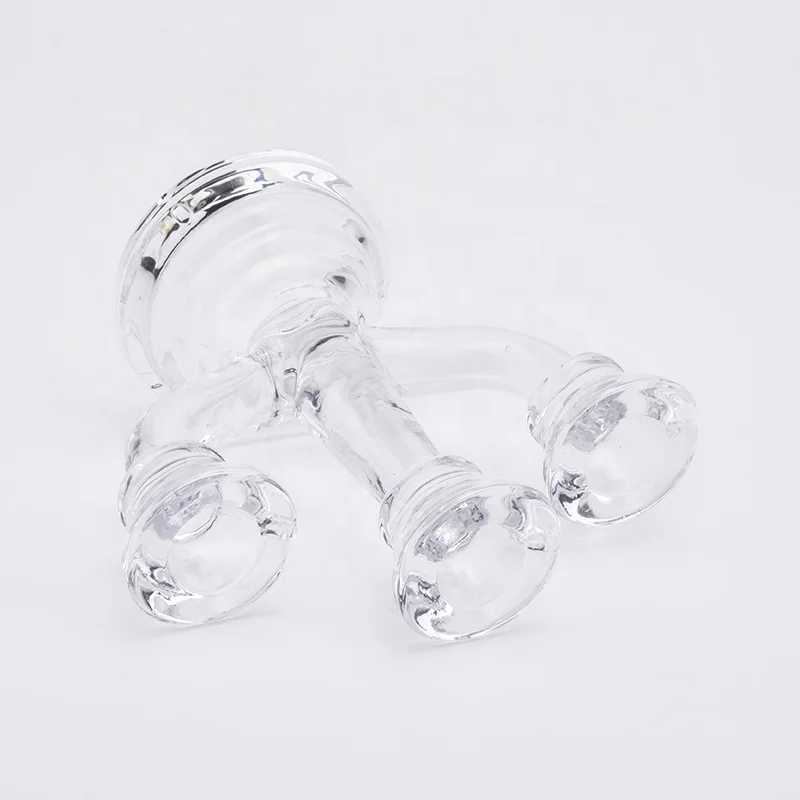 Clear high candlestick glass votive candelabra home decoration wholesale