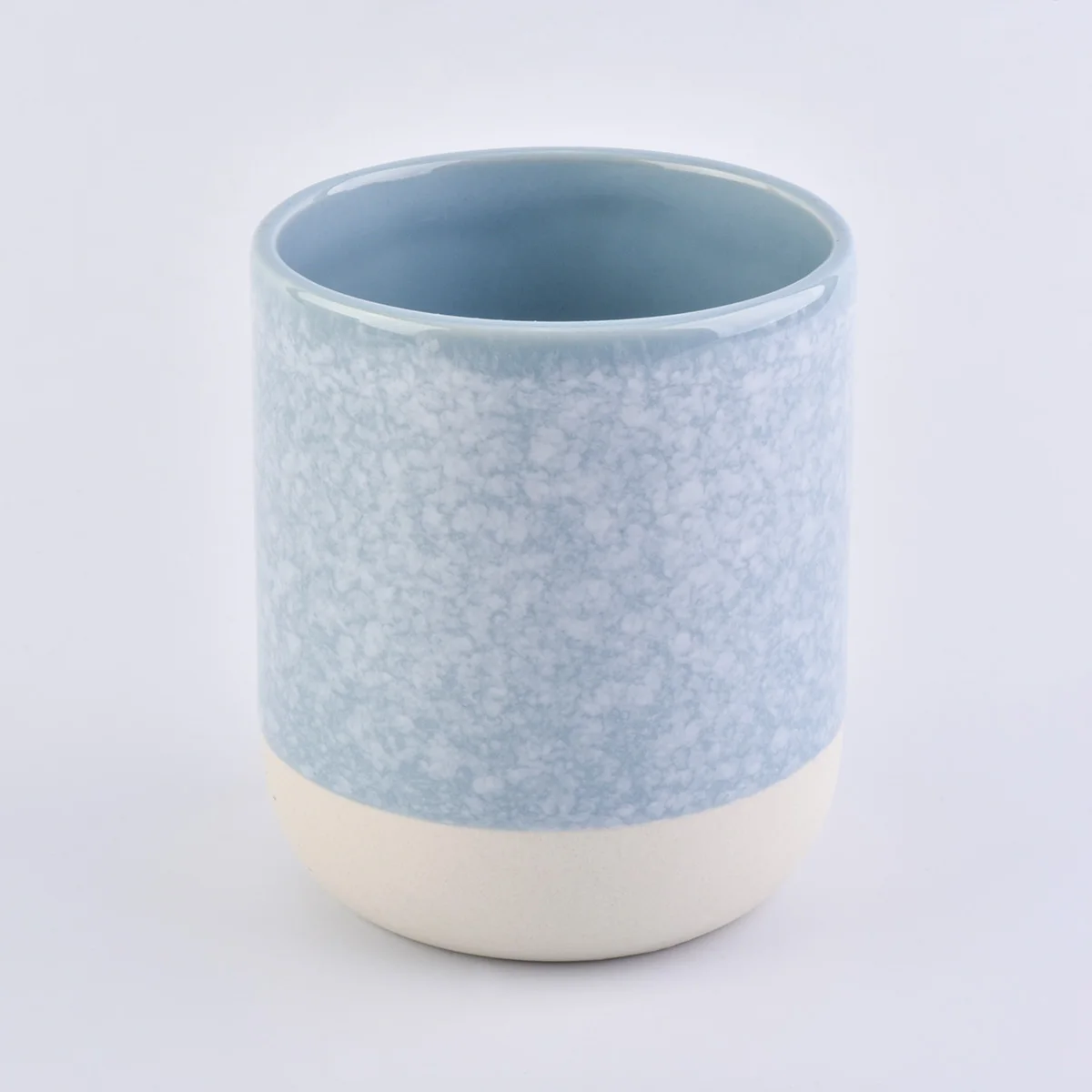 blue ceramic candle holder