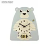 Wholesale greedy bear shape basswood cartoon clock children bedroom decorative Pendulum wooden wall clock