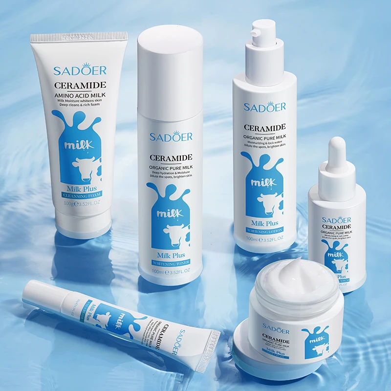 SADOER Ceramide Organic Pure Milk Skincare Set - 6 Pieces Facial