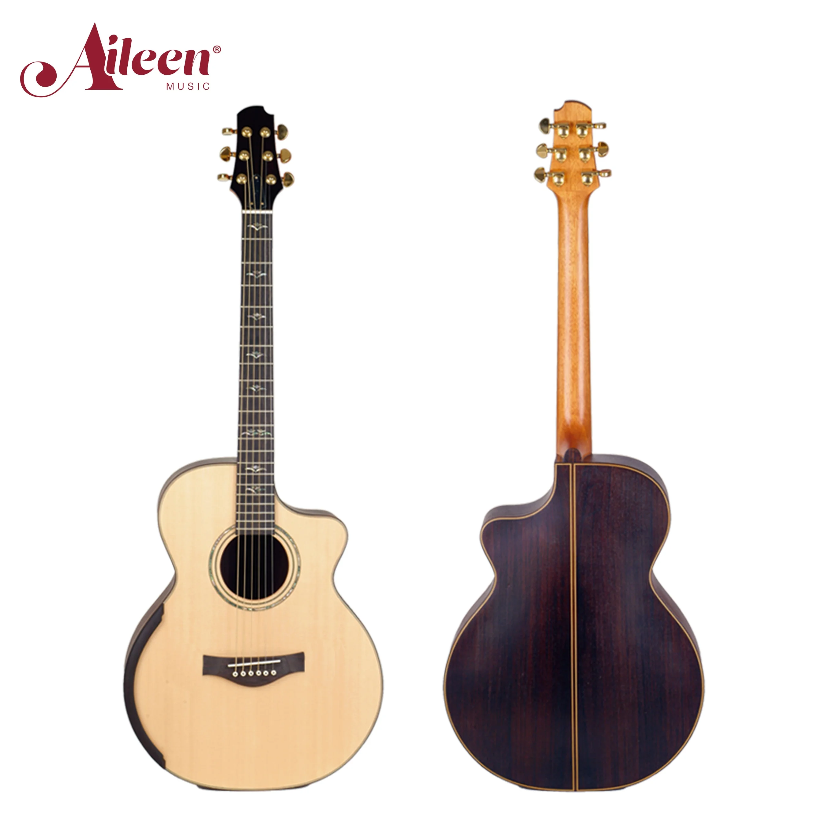 High Grade Handmade All Solid Wood 40" Cutaway Acoustic Guitar (afh131c