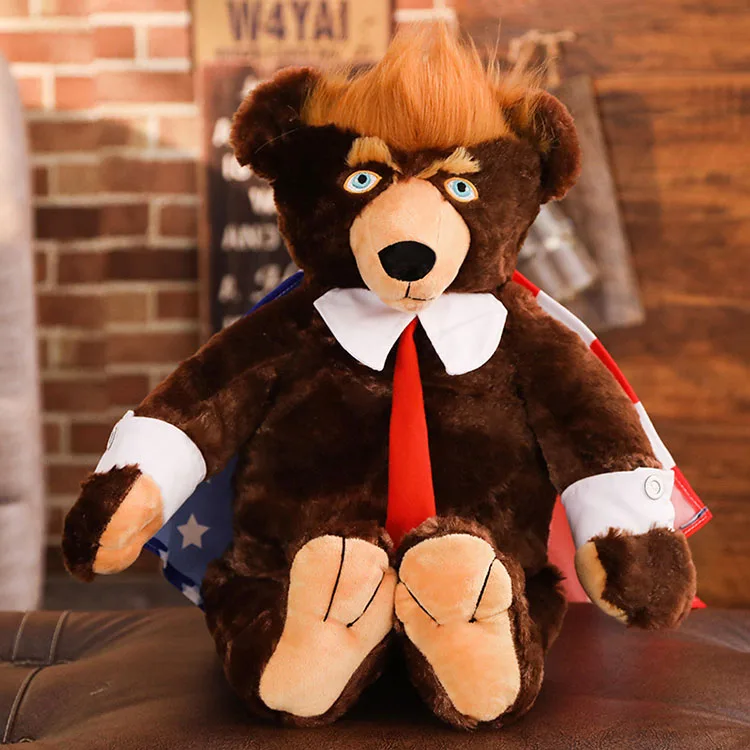 Factory Directly Wholesale Cheap Price 40cm Trump Bear Plush Toy Usa