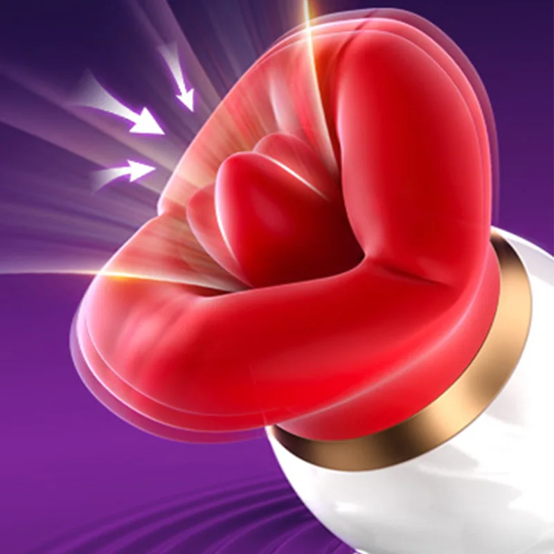 3-in-1 Adult Female Masturbator 10 Frequency Vibrator with Tongue-Licking Clitoral & Nipple Stimulation