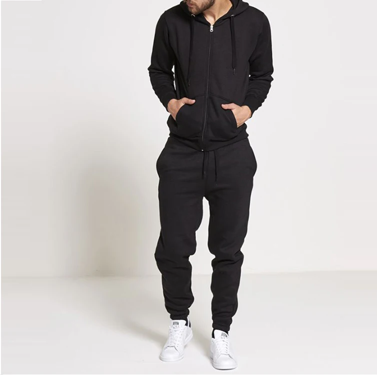 Casual Fleece Pockets Sweatsuit Wholesale Blank Mens Jogger Set - Buy ...