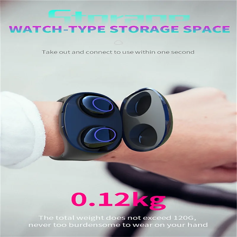 New concept wrist-worn TWS bluetooth earphone Binaural stereo hand-held earbud Bluetooth 5.0 True Wireless TWS Earbuds with Mic - ANKUX.COM