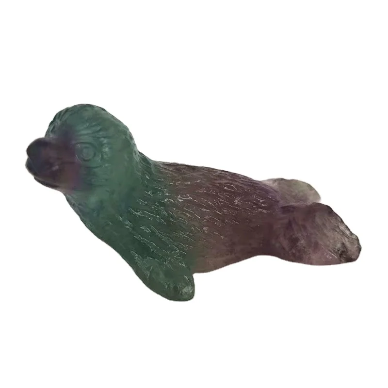 
Wholesale healing quartz natural fluorite animal crystal carving seal 