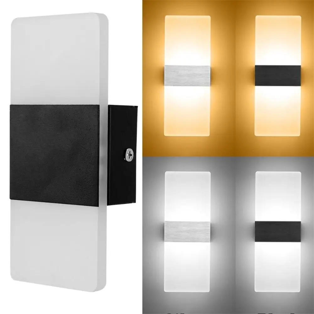 Modern LED Wall Light Up Down Lighting Cube Sconce Lamp Fixture Mount Indoor Outdoor Home Room Bedroom Hotel Lighting Decoration