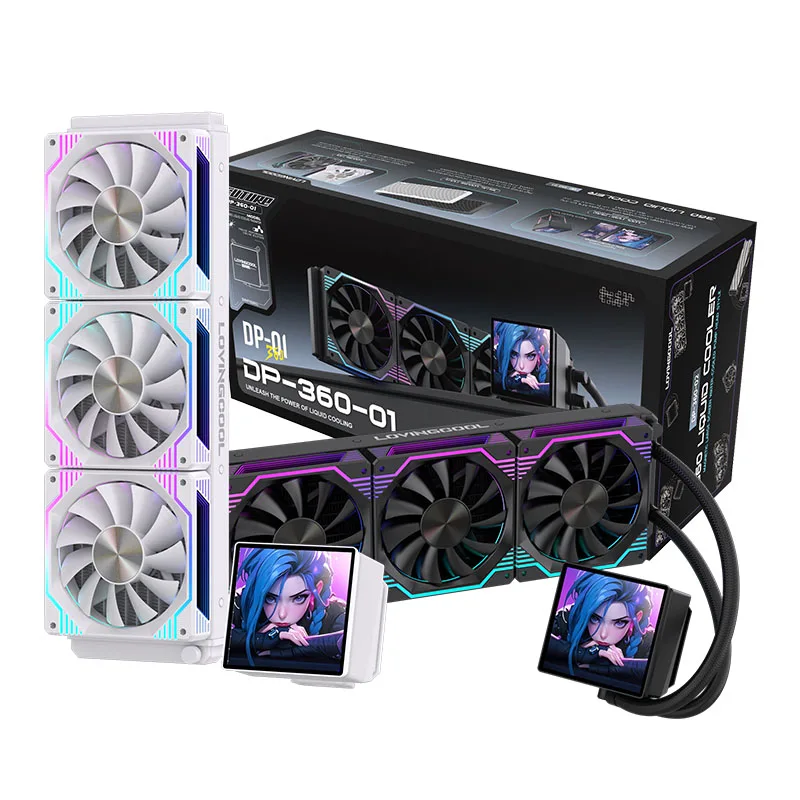 Lovingcool 360mm ARGB Liquid CPU Cooler with LCD Display for AM4