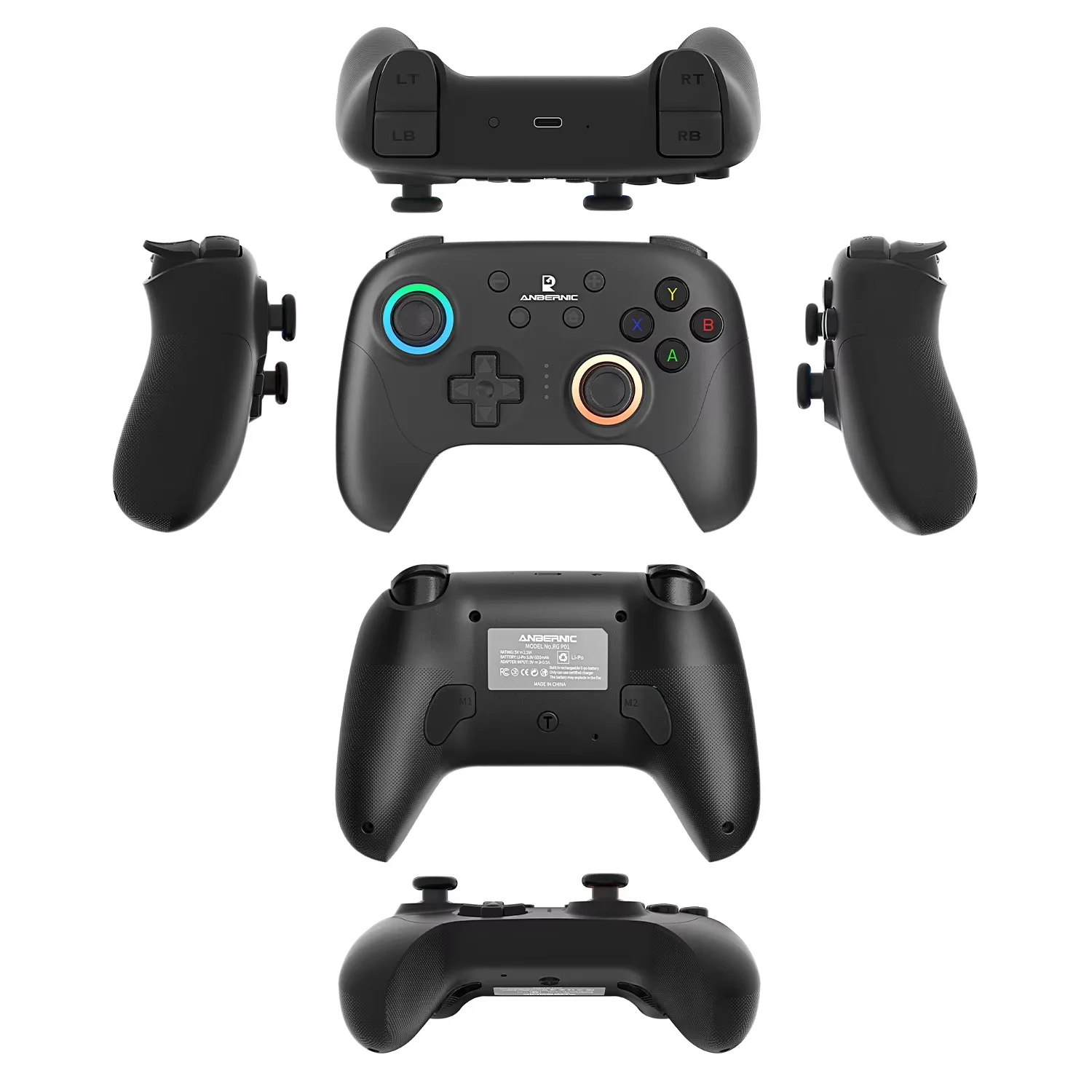 Close-up of Hall effect thumbstick mechanism showing magnet and sensor PCB