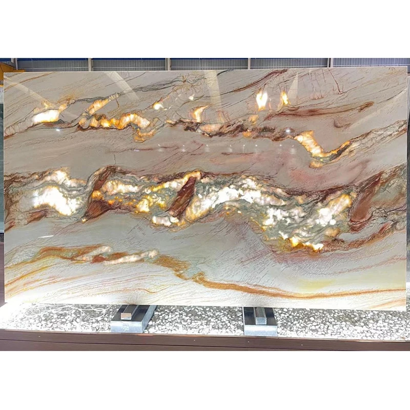 volcano fusion quartz slab wavy gold impression for countertop vanity top dinning table livingroom-0