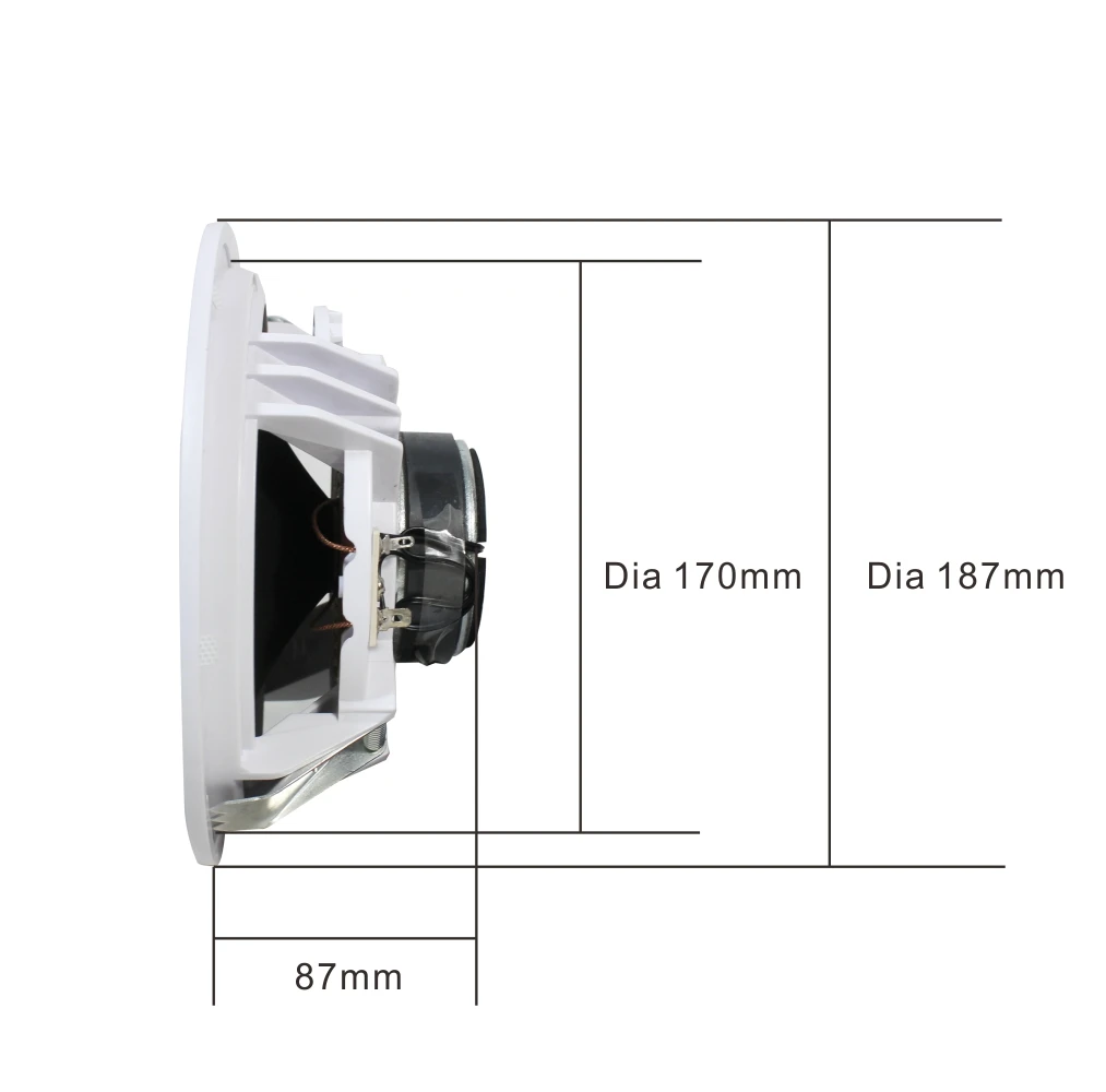 315151 6 Inch 100V 15W 8 ohm Indoor ABS HIFI Home Theater Audio PA Coaxial Loud Speaker Ceiling Mount for Public Address System