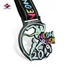 Longzhiyu 12years Custom design sport medal run event marathon metal gold medal finisher medal award with ribbon free design