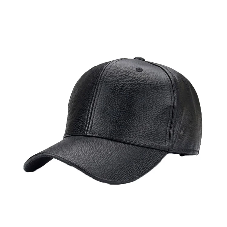 plain leather baseball cap