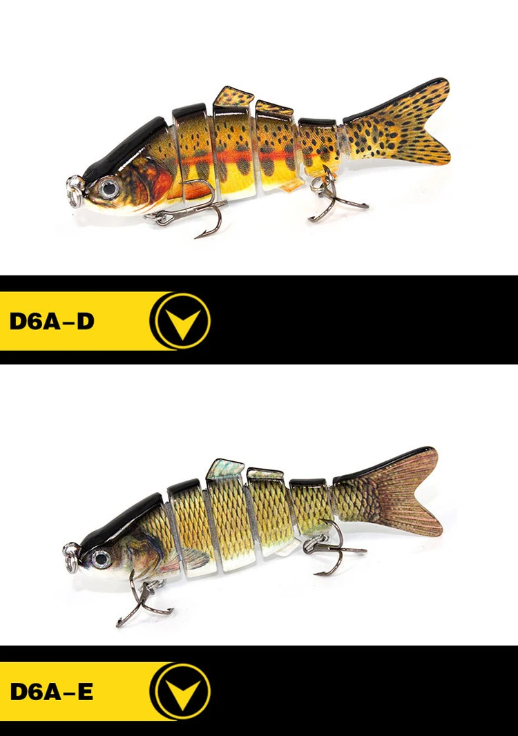 Fishing Lure 6 Segment Lifelike Trouts Swimbait Multi Jointed ...