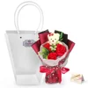 Factory Directly Sale Rose Soap Flowers with Cute Bear for Valentine's Day Gifts
