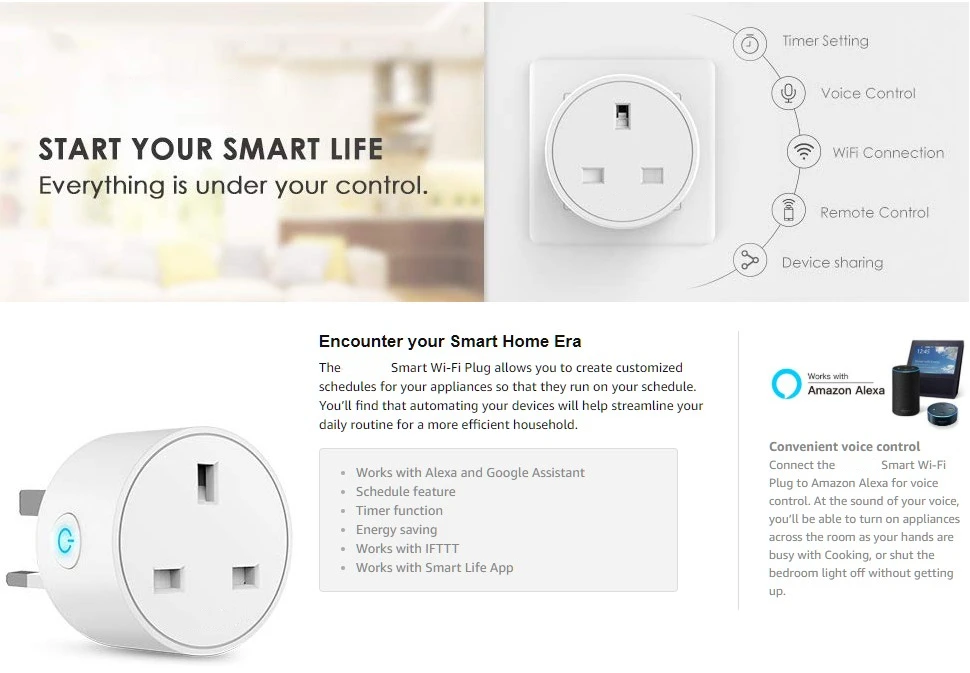 Tuya Wifi Smartlife Mini Smart Home Uk Plug With Socket Compatible And Voice Controlled By Alexa And Google Assistant Buy Manufacturer Direct Sell Smart Socket Wifi Uk Wifi Smart Plug Support Odm Oem 3 Pin Plug